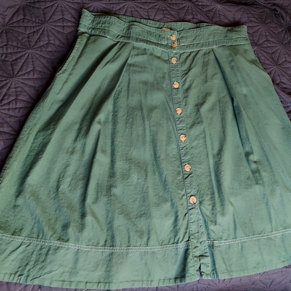 A New Day linen green skirt